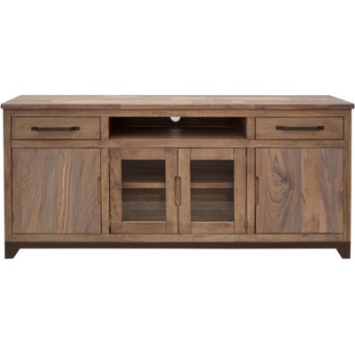 Natural Parota 2 Drawer 2 Door 2 Glass Door 70" TV Stand