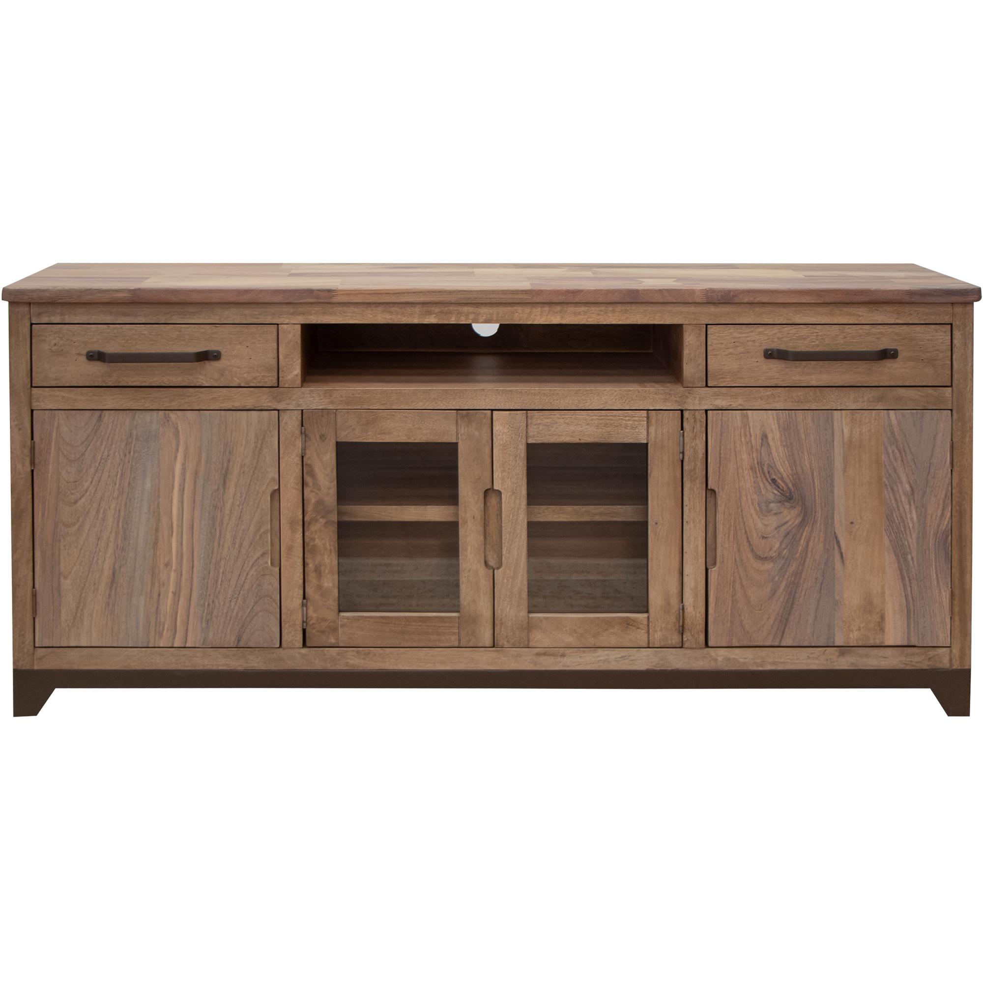 Natural Parota 2 Drawer 2 Door 2 Glass Door 70" TV Stand 1 Natural Parota 2 Drawer 2 Door 2 Glass Door 70" TV Stand