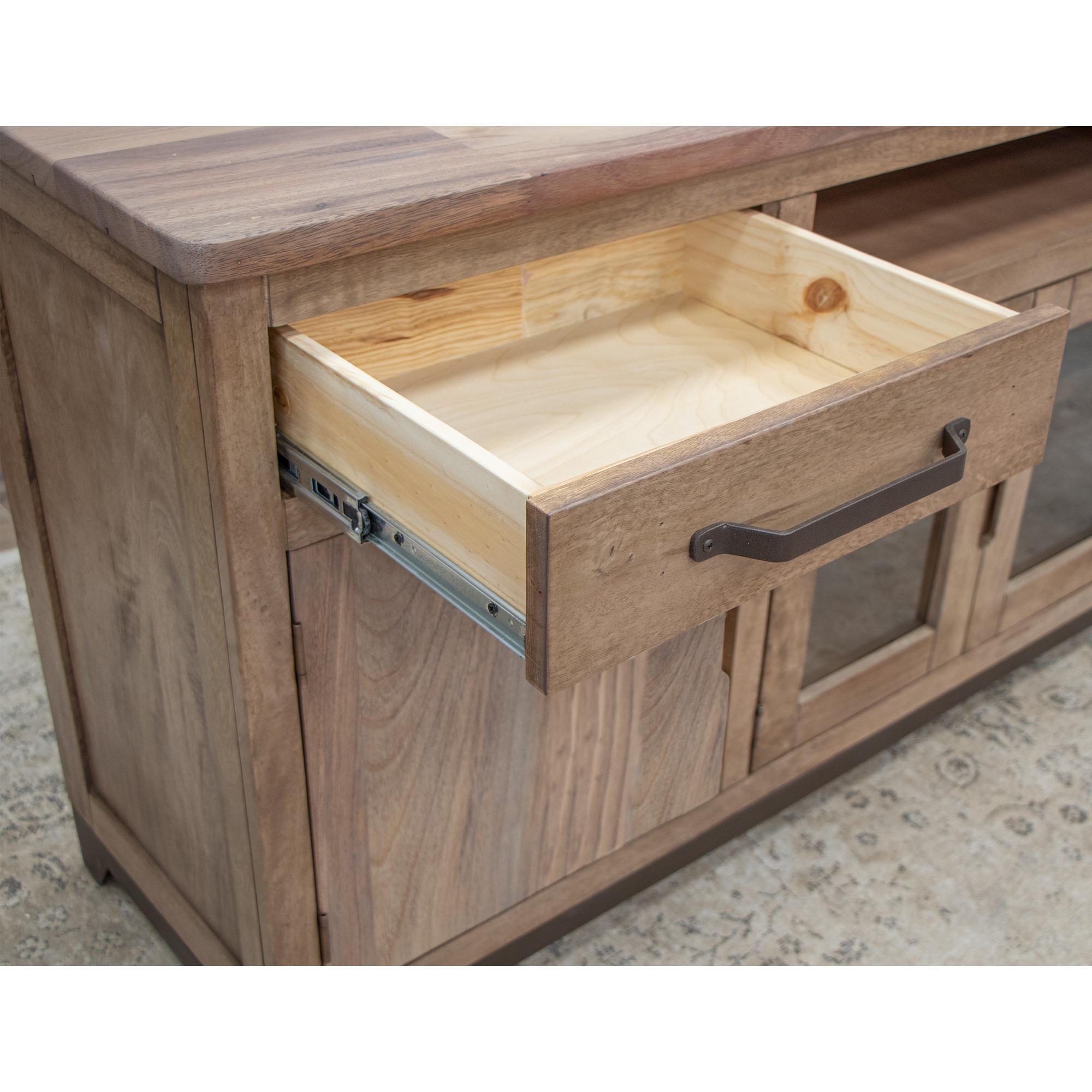 Natural Parota 2 Drawer 2 Door 2 Glass Door 70" TV Stand 9 Natural Parota 2 Drawer 2 Door 2 Glass Door 70" TV Stand - Image 9