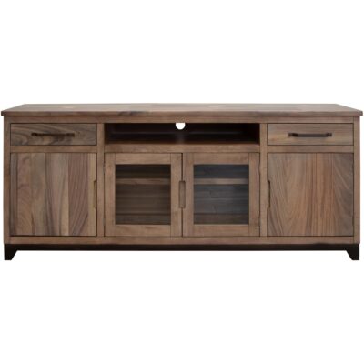 Natural Parota 2 Drawer 2 Door 2 Glass Door 80" TV Stand