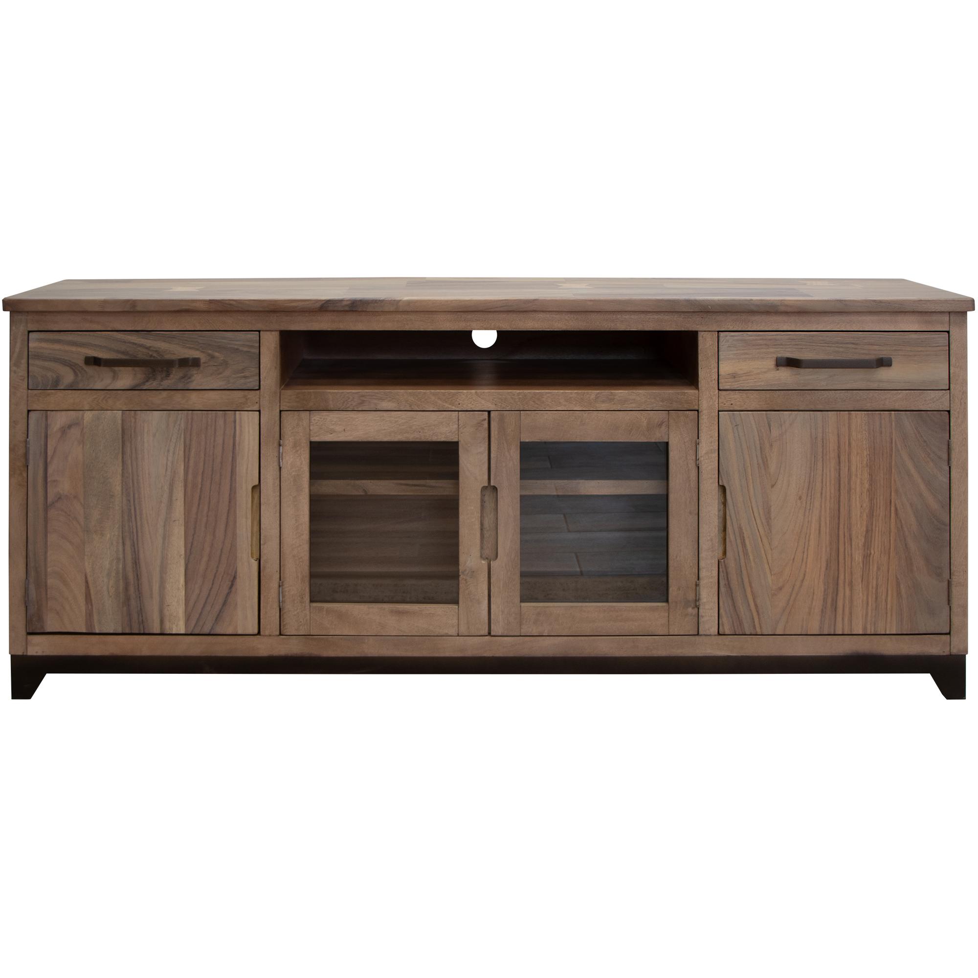 Natural Parota 2 Drawer 2 Door 2 Glass Door 80" TV Stand 1 Natural Parota 2 Drawer 2 Door 2 Glass Door 80" TV Stand
