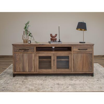 Natural Parota 2 Drawer 2 Door 2 Glass Door 80" TV Stand 10 Natural Parota 2 Drawer 2 Door 2 Glass Door 80" TV Stand IFD8681STN80 IFD8681STN80 03