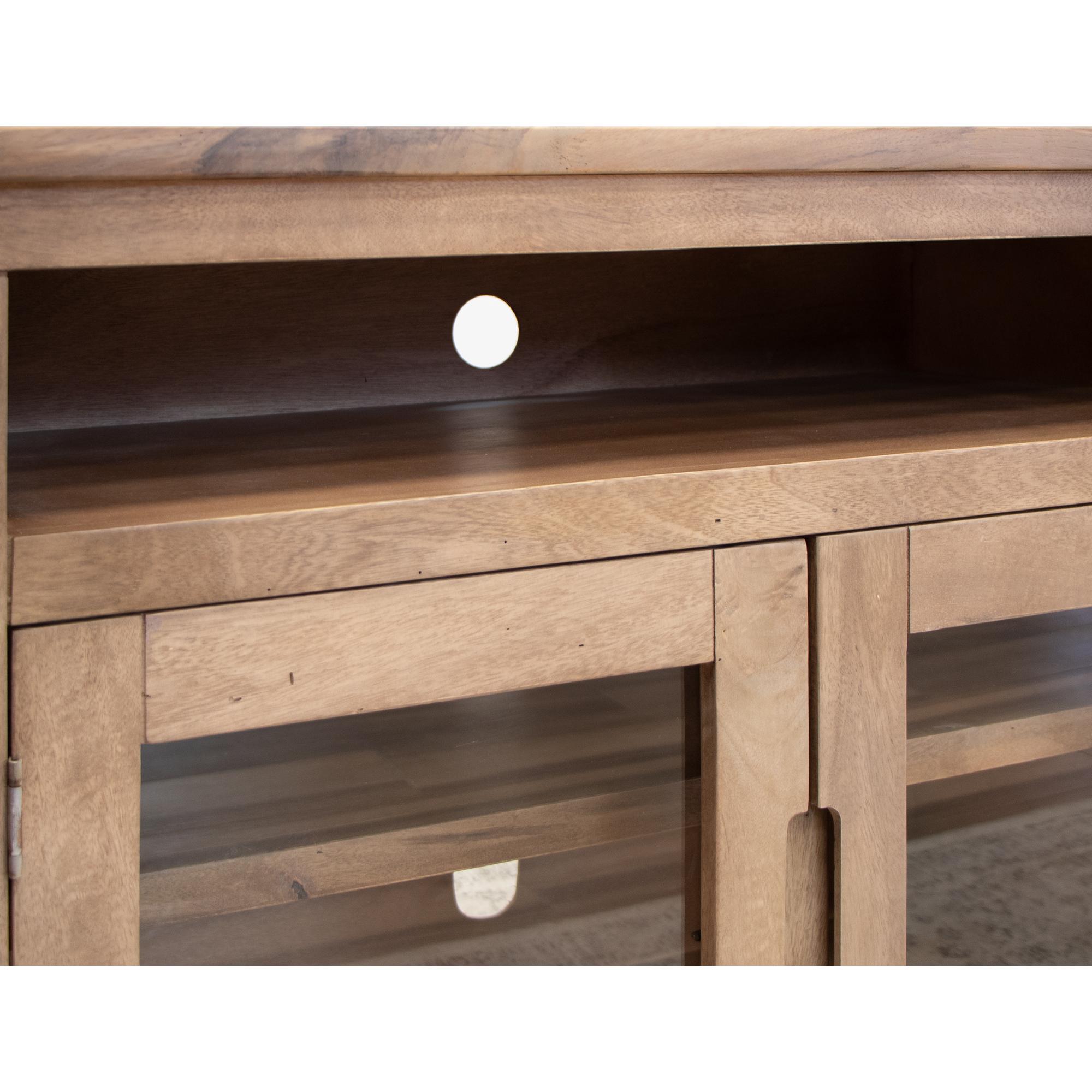 Natural Parota 2 Drawer 2 Door 2 Glass Door 80" TV Stand 6 Natural Parota 2 Drawer 2 Door 2 Glass Door 80" TV Stand - Image 6