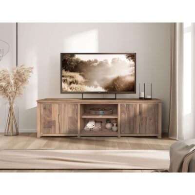 Natural Parota 4 Door TV Stand 88" 8 Natural Parota 4 Door TV Stand 88" IFD8681STN88 IFD8681STN88 03