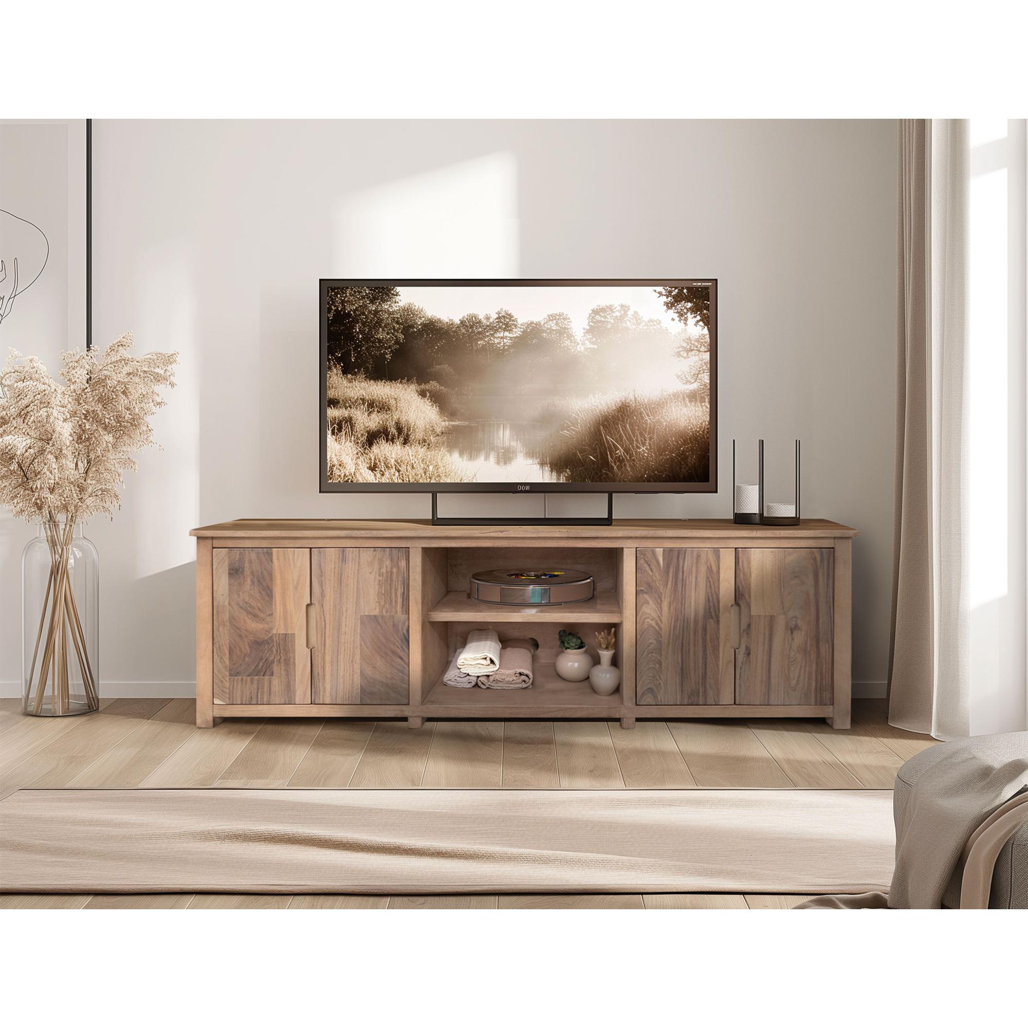 Natural Parota 4 Door TV Stand 88" 3 Natural Parota 4 Door TV Stand 88" - Image 3