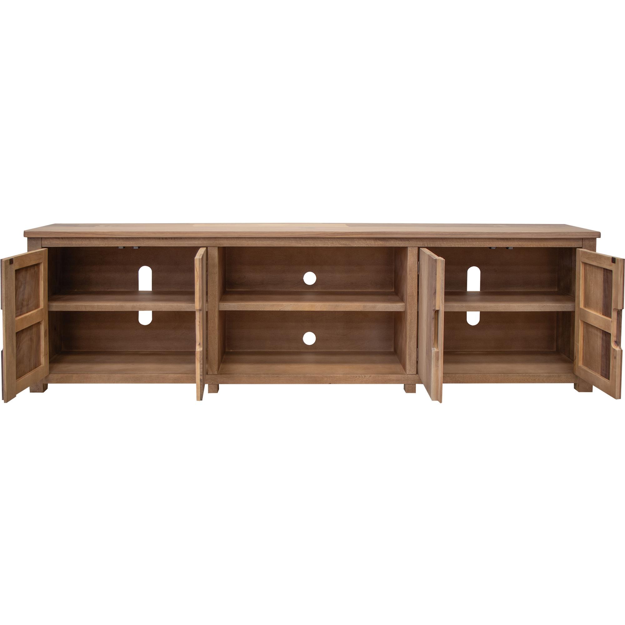 Natural Parota 4 Door 93" TV Stand 5 Natural Parota 4 Door 93" TV Stand - Image 5