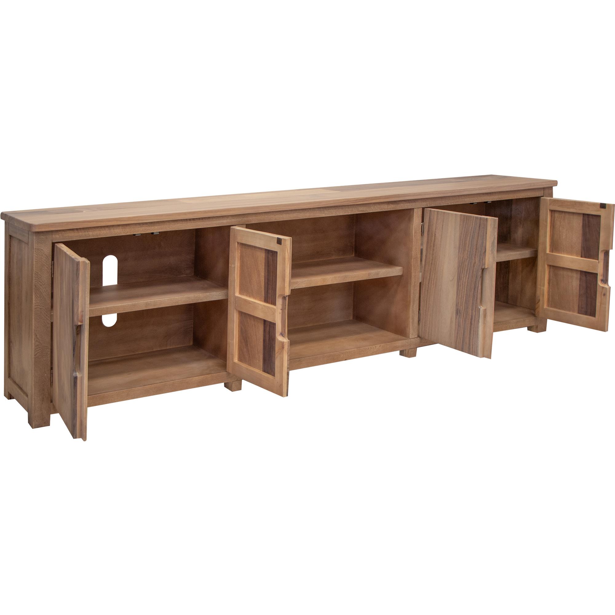 Natural Parota 4 Door 93" TV Stand 7 Natural Parota 4 Door 93" TV Stand - Image 7