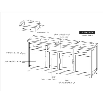 Natural Parota 2 Drawer 2 Door 2 Glass Door Stand 70" 17 Natural Parota 2 Drawer 2 Door 2 Glass Door Stand 70" IFD8682STN70 IFD8682STN70 09