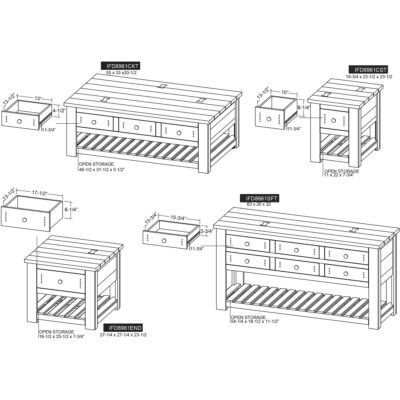 Parota III 1 Drawer 1 Shelf End Table IFD8961END IFD8961END 09