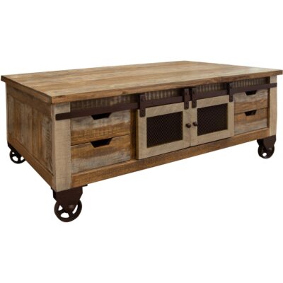 Antique 8 Drawer 4 Doors Cocktail Table