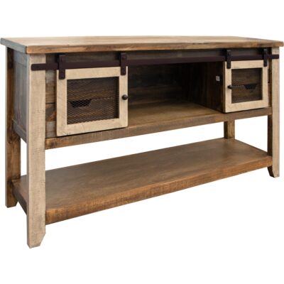 Antique 4 Drawer 2 Doors Sofa Table