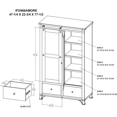 Antique 2 Drawer 1 Sliding Door 1 Mirror Door Armoire 23 Antique 2 Drawer 1 Sliding Door 1 Mirror Door Armoire IFD966ARMOIRE IFD966ARMOIRE 12