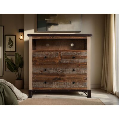 Antique 4 Drawer Media Chest 13 Antique 4 Drawer Media Chest IFD966CHEST-TV IFD966CHEST TV 05