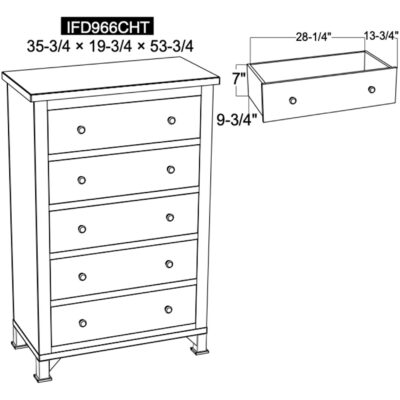 Antique 5 Drawer Chest IFD966CHEST IFD966CHEST 09