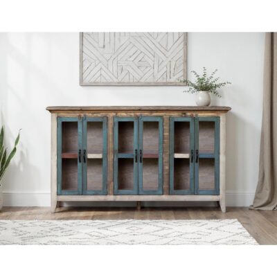 Antique 6 Glass Doors 73" Console 6 Antique 6 Glass Doors 73" Console IFD966CONS-MC IFD966CONS MC 02