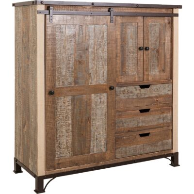 Antique 3 Drawer 1 Sliding Door 2 Door Gentleman's Chest IFD966GTCH IFD966GTCH 03