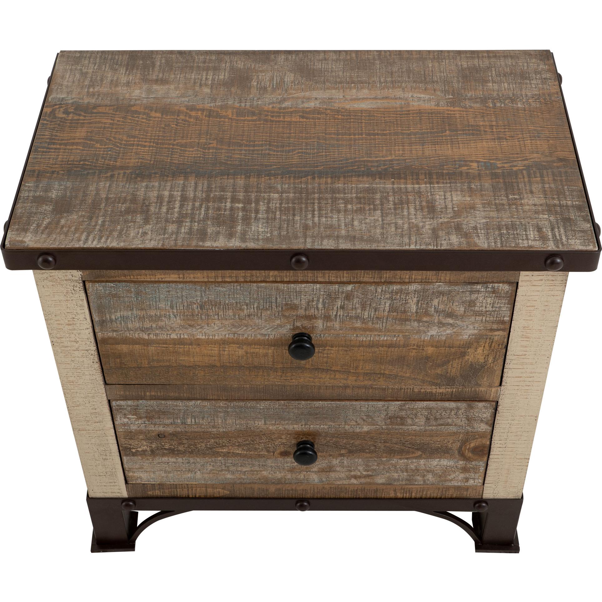 Antique 2 Drawer Nightstand 3 Antique 2 Drawer Nightstand - Image 3