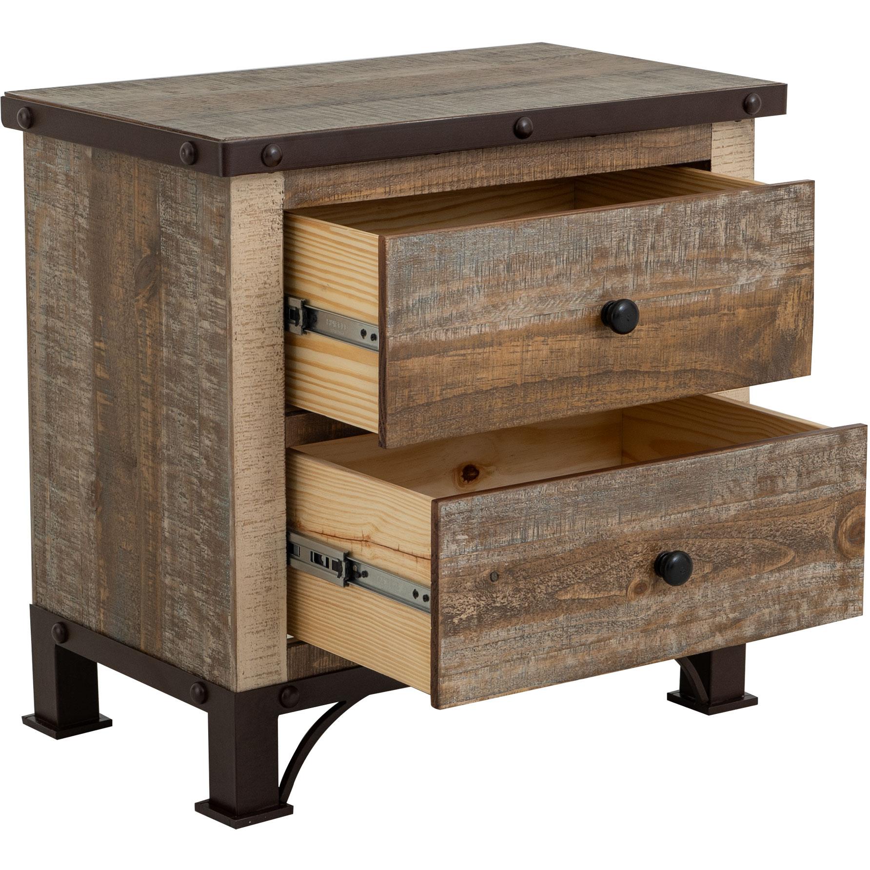 Antique 2 Drawer Nightstand 4 Antique 2 Drawer Nightstand - Image 4