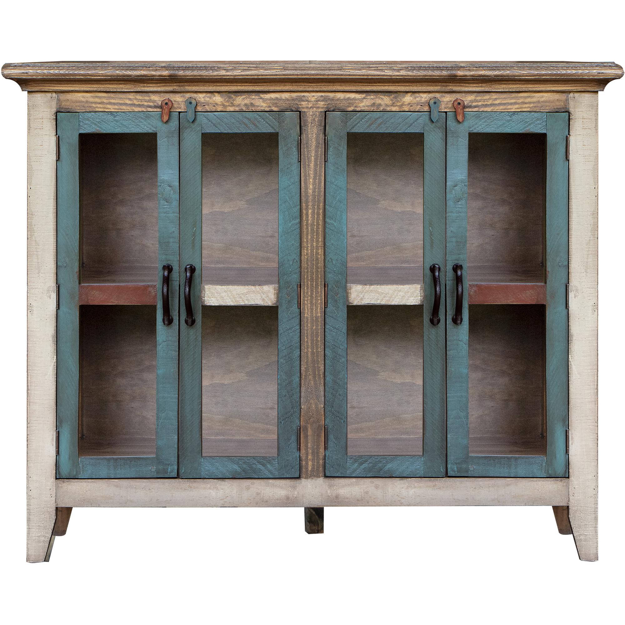 Antique 4 Glass Door 50" Console 1 Antique 4 Glass Door 50" Console