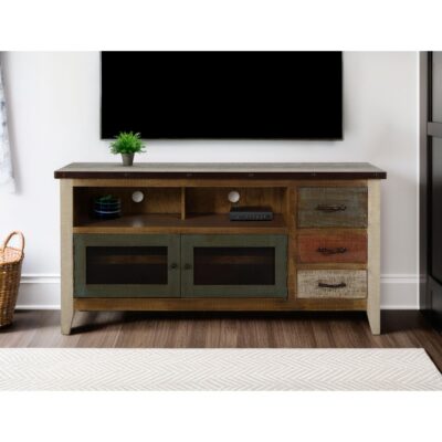 Antique 3 Drawer 2 Iron Mesh Doors 62" TV Stand 11 Antique 3 Drawer 2 Iron Mesh Doors 62" TV Stand IFD967STAND IFD967STAND 04