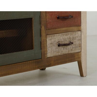 Antique 3 Drawer 2 Iron Mesh Doors 62" TV Stand 12 Antique 3 Drawer 2 Iron Mesh Doors 62" TV Stand IFD967STAND IFD967STAND 05