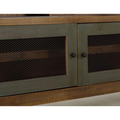 Antique 3 Drawer 2 Iron Mesh Doors 62" TV Stand 13 Antique 3 Drawer 2 Iron Mesh Doors 62" TV Stand IFD967STAND IFD967STAND 06