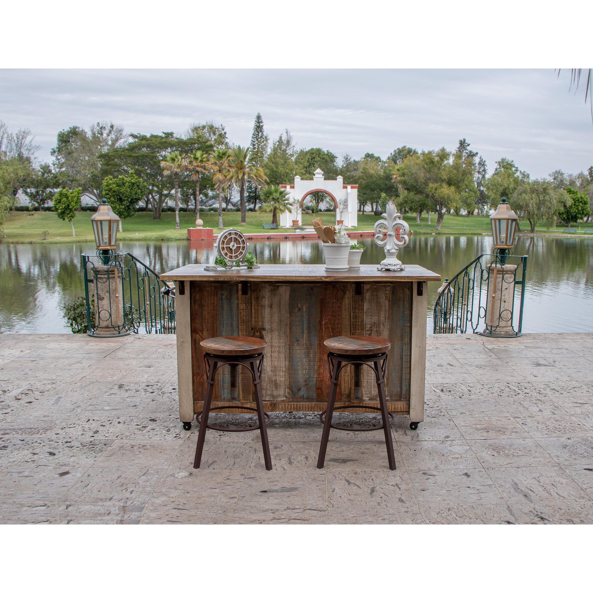 Antique Barstool with Adjustable Height 2 Antique Barstool with Adjustable Height - Image 2