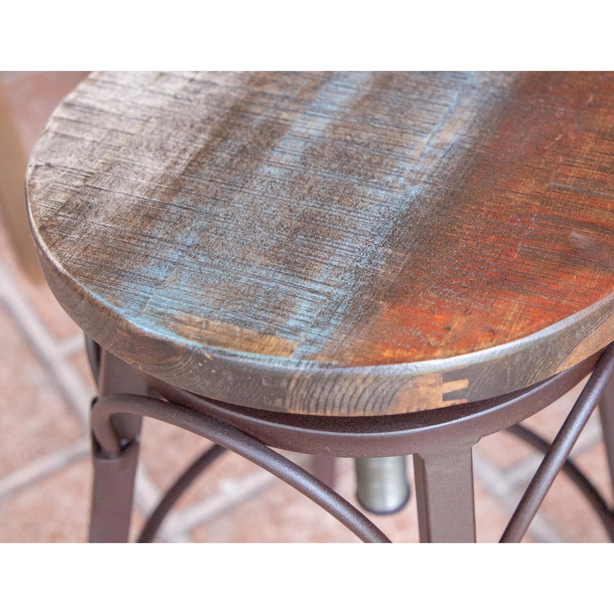 Antique Barstool with Adjustable Height 3 Antique Barstool with Adjustable Height - Image 3