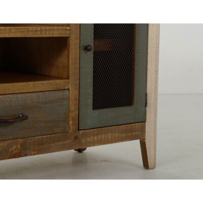 Antique 2 Drawer 2 Iron Mesh Doors 76" TV Stand IFD968STAND IFD968STAND 07