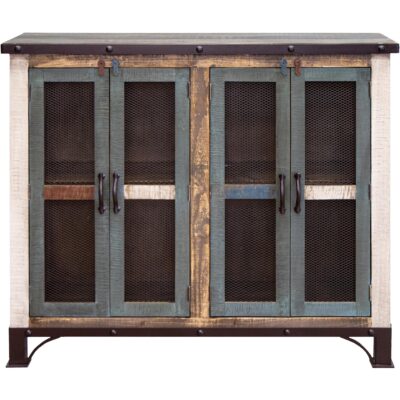 Antique 4 Iron Mesh Door 48" Console