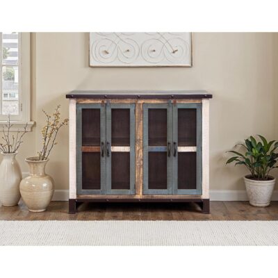 Antique 4 Iron Mesh Door 48" Console 11 Antique 4 Iron Mesh Door 48" Console IFD969CONS-4MC IFD969CONS 4MC 04