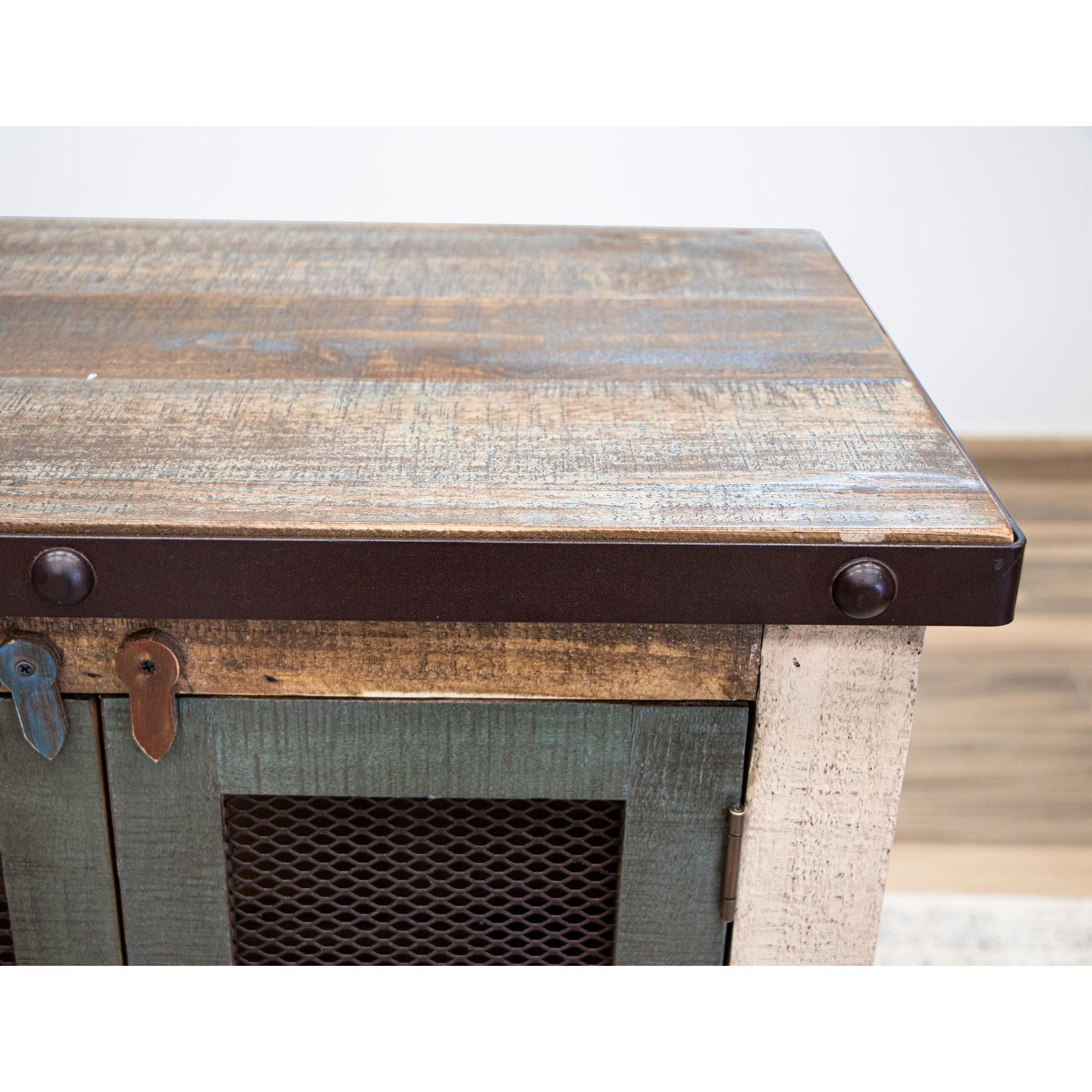 Antique 4 Iron Mesh Door 48" Console 6 Antique 4 Iron Mesh Door 48" Console - Image 6