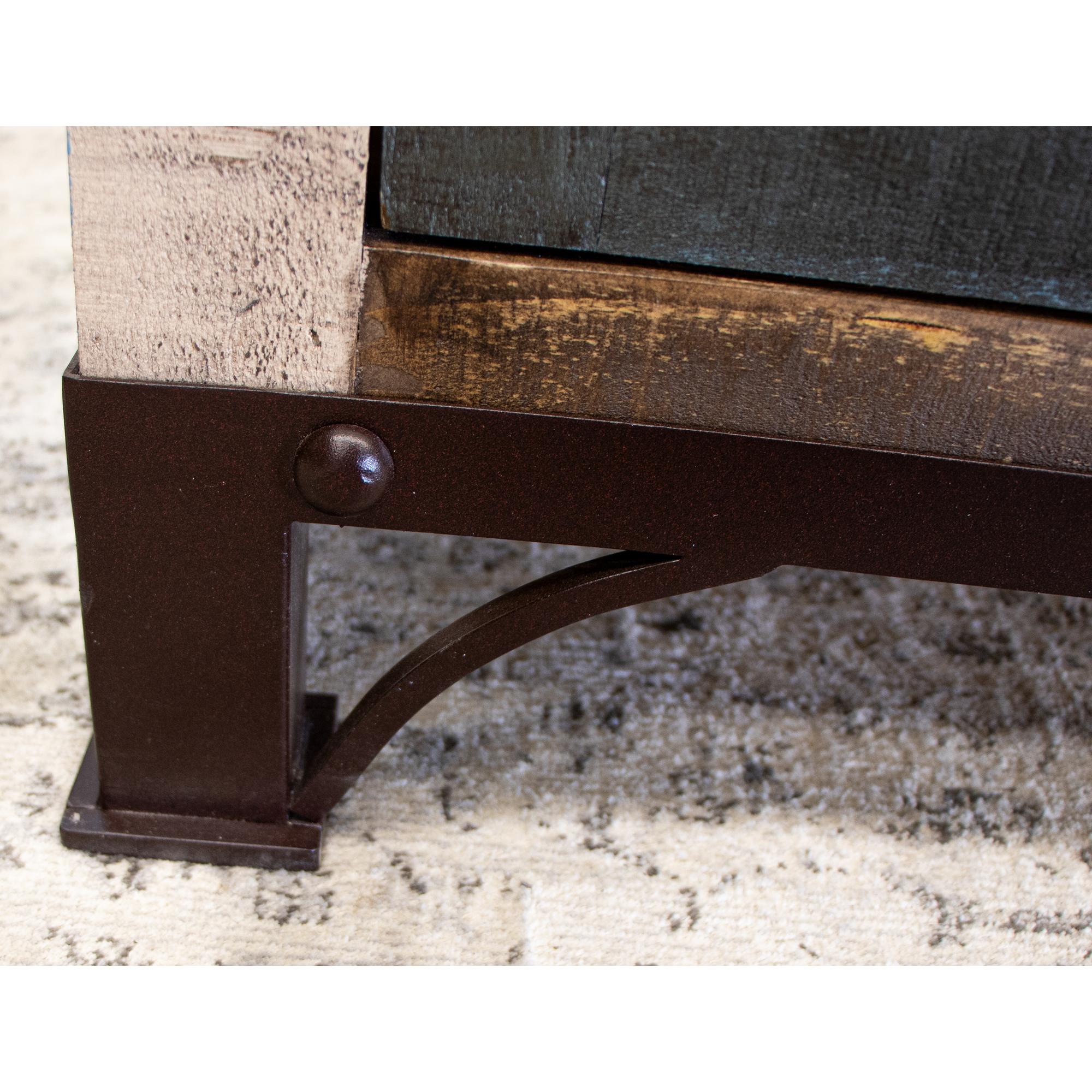 Antique 4 Iron Mesh Door 48" Console 8 Antique 4 Iron Mesh Door 48" Console - Image 8