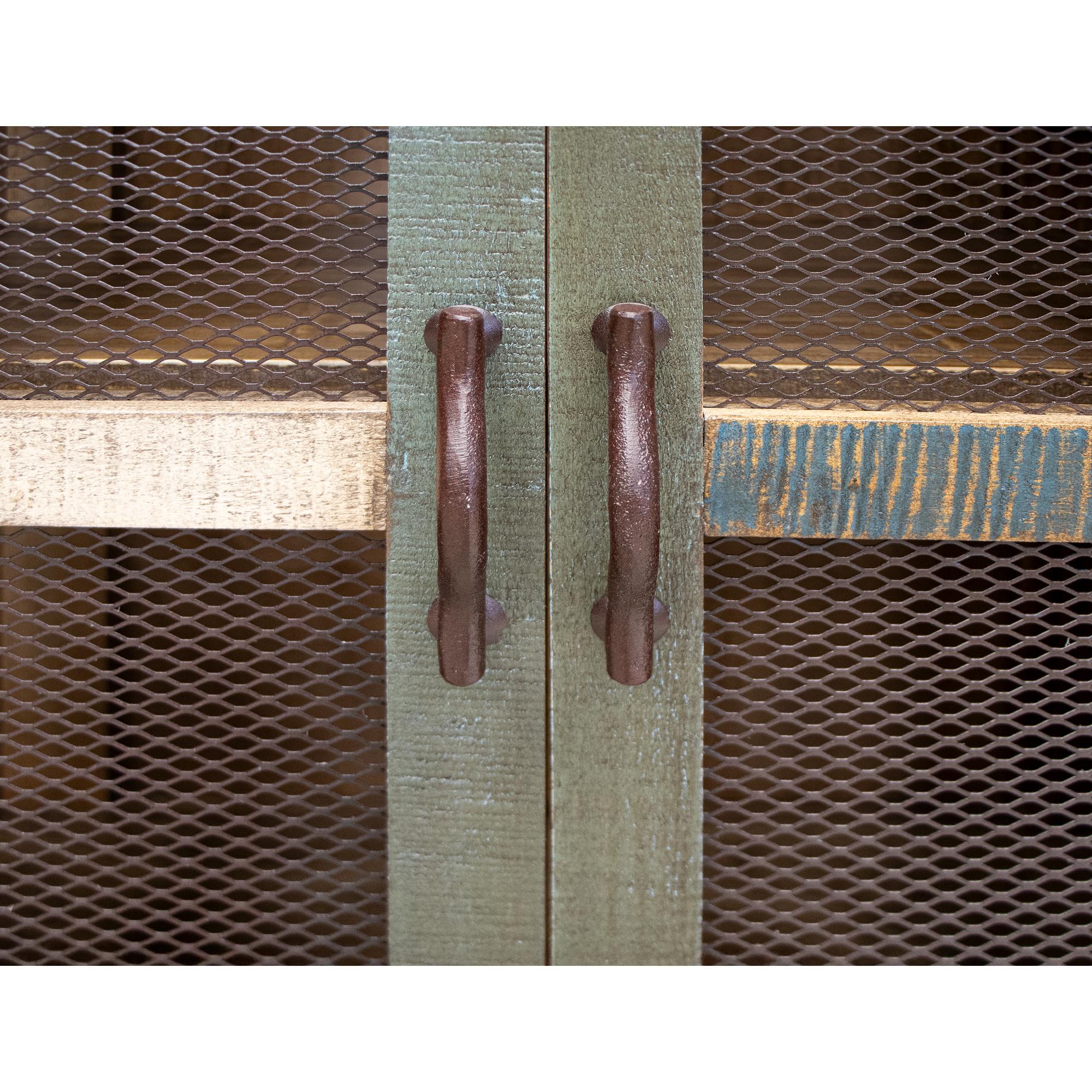 Antique 6 Iron Mesh Door 71" Console 4 Antique 6 Iron Mesh Door 71" Console - Image 4