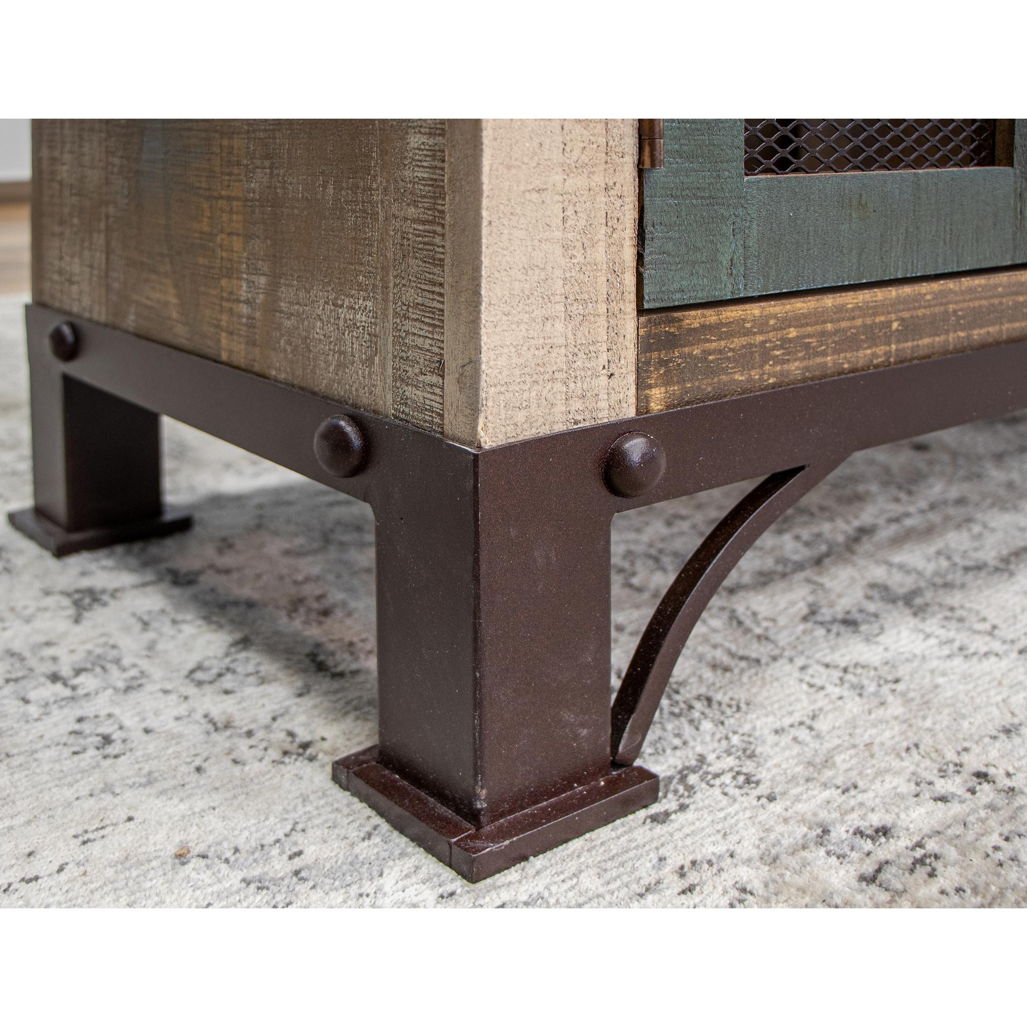 Antique 6 Iron Mesh Door 71" Console 7 Antique 6 Iron Mesh Door 71" Console - Image 7