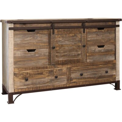 Antique 6 Drawer 1 Sliding Door Dresser IFD969DSR
