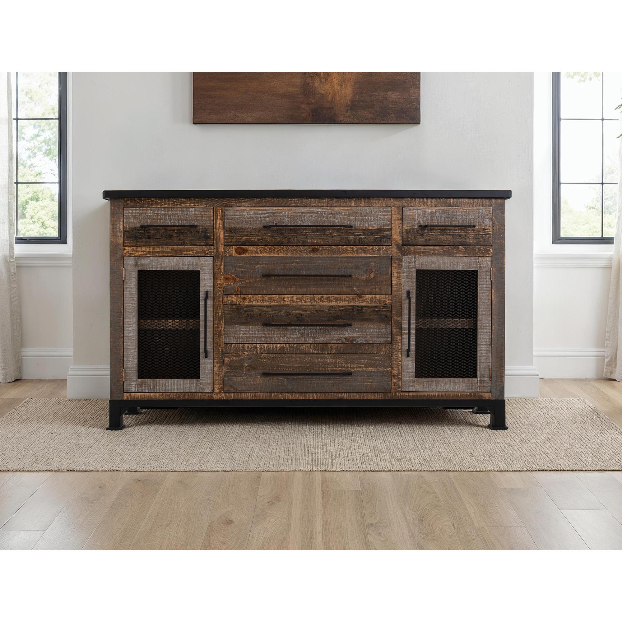 Antique 6 Drawer 2 Doors Buffet 5 Antique 6 Drawer 2 Doors Buffet - Image 5