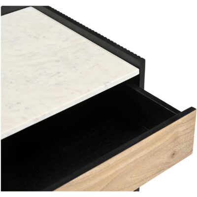 Carter Nightstand Black IK-1035-02 IK 1035 02 Carter closeup open shadsilo