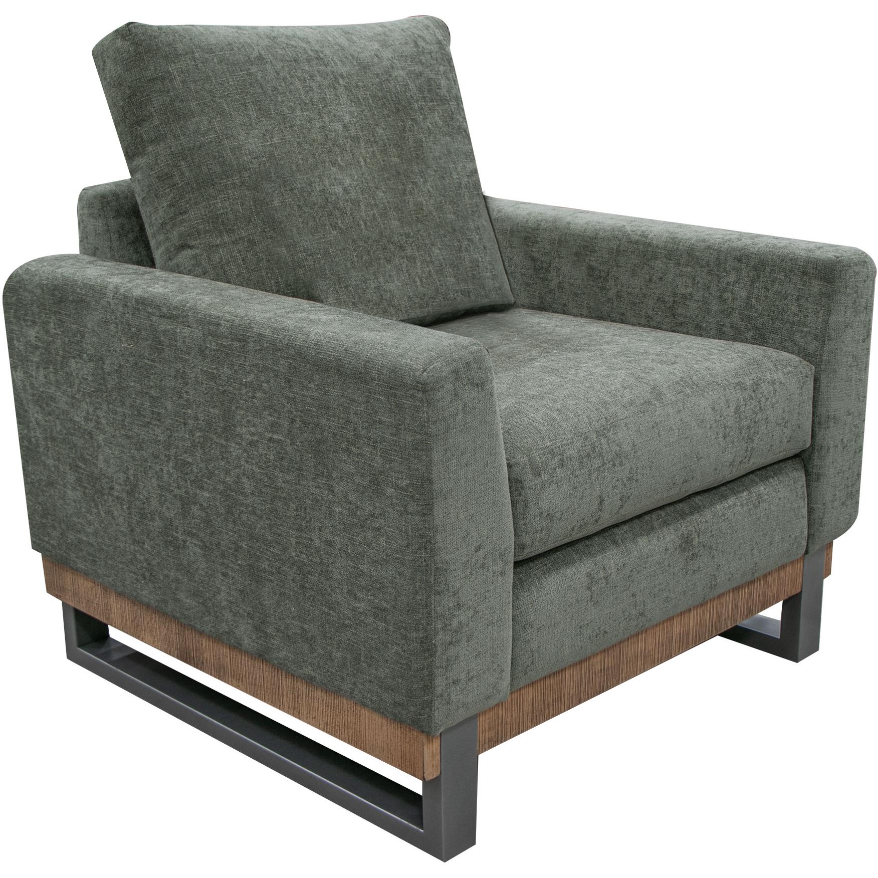 Mita Metal & Wood Base Armchair 1 Mita Metal & Wood Base Armchair