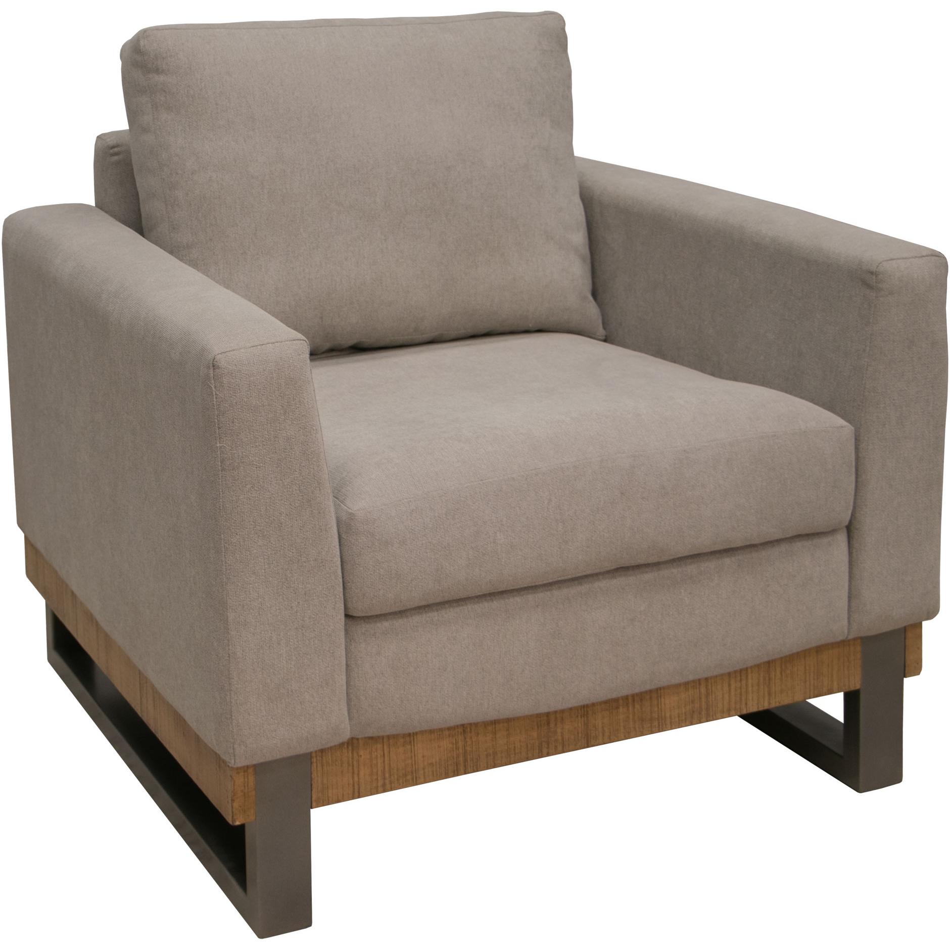 Mita Metal & Wood Base Armchair 1 Mita Metal & Wood Base Armchair