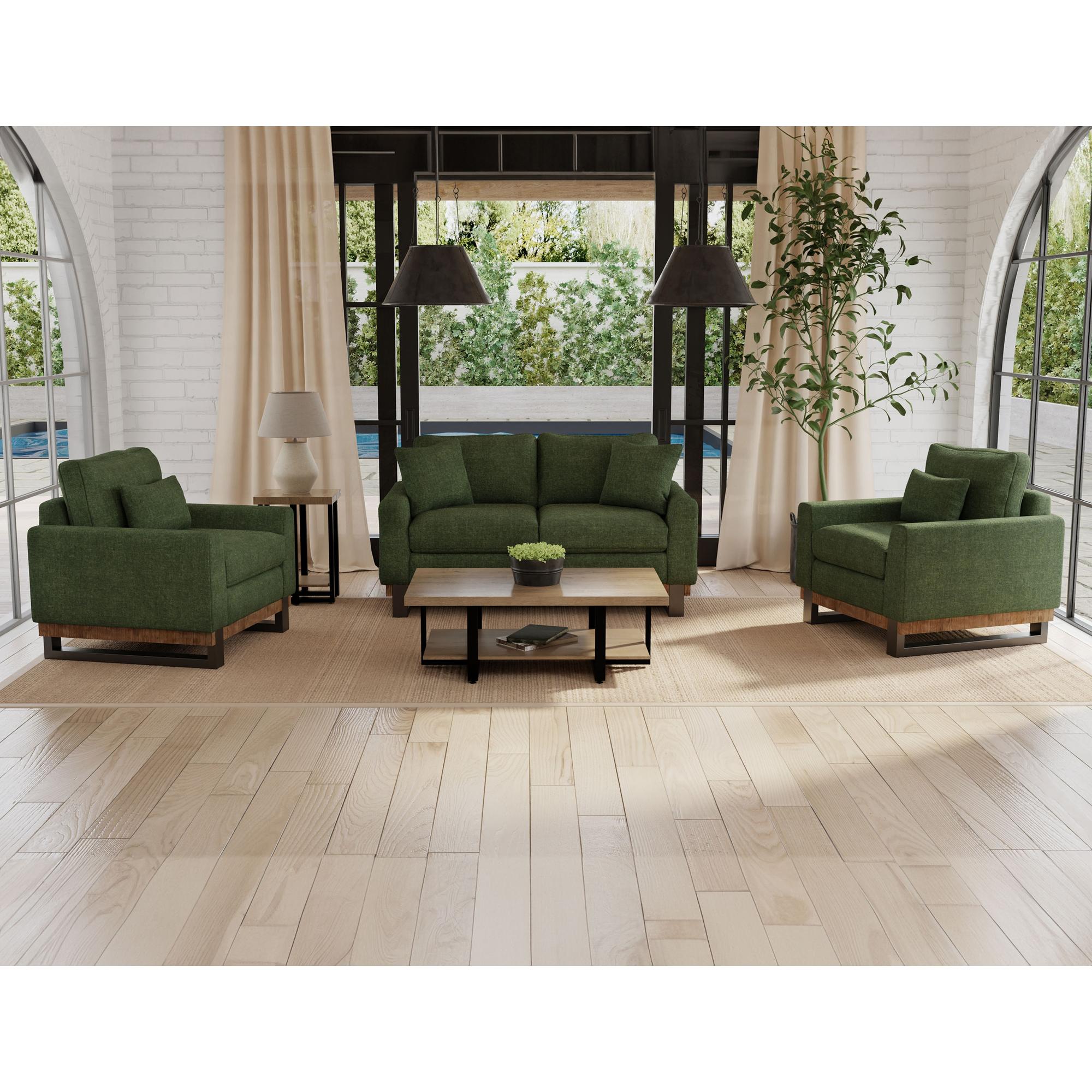 Mita Metal & Wood Base Loveseat 2 Mita Metal & Wood Base Loveseat - Image 2