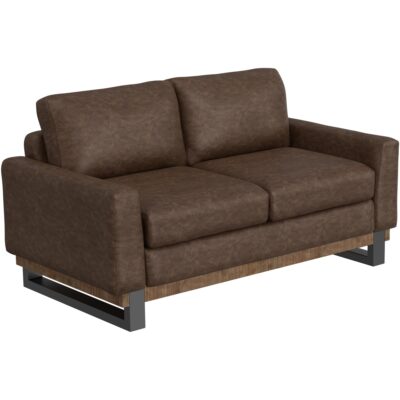 Mita Metal & Wood Base Loveseat