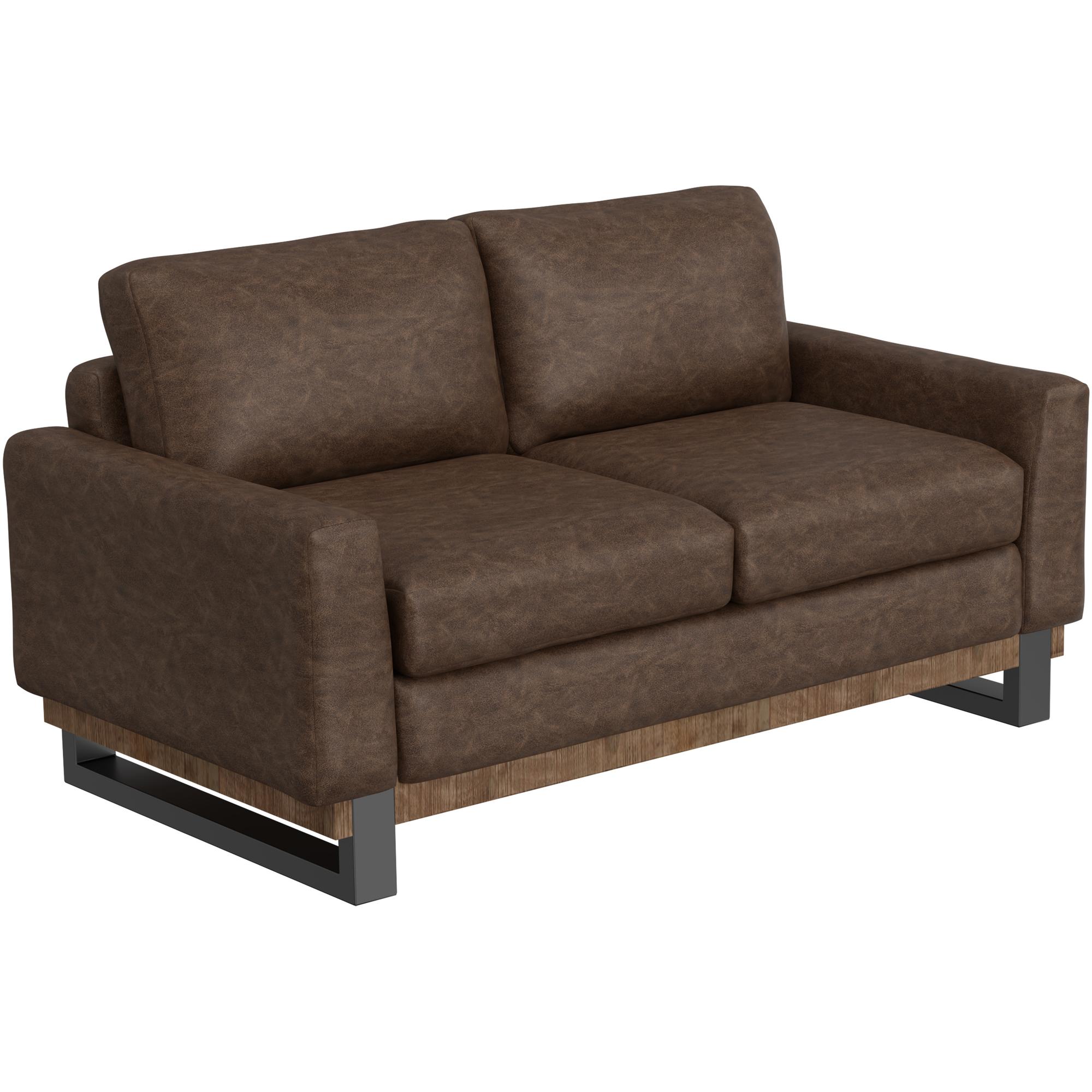 Mita Metal & Wood Base Loveseat 1 Mita Metal & Wood Base Loveseat
