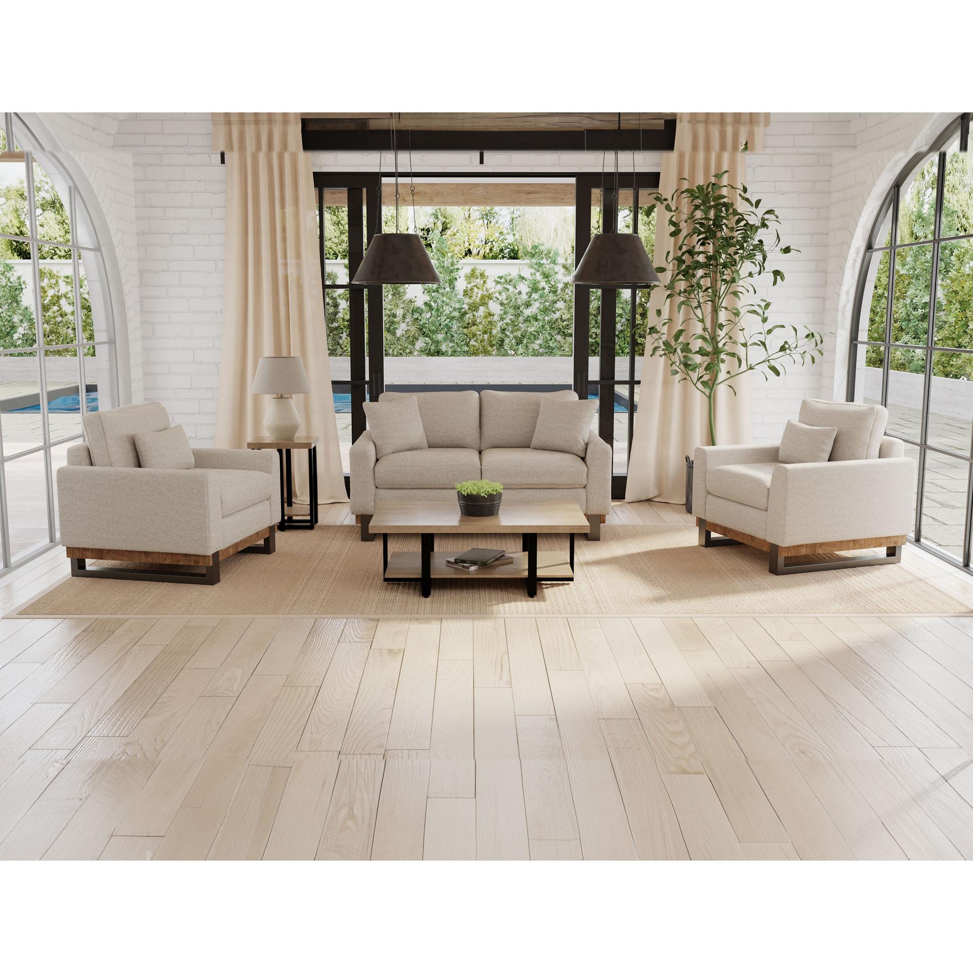 Mita Metal & Wood Base Sofa 2 Mita Metal & Wood Base Sofa - Image 2