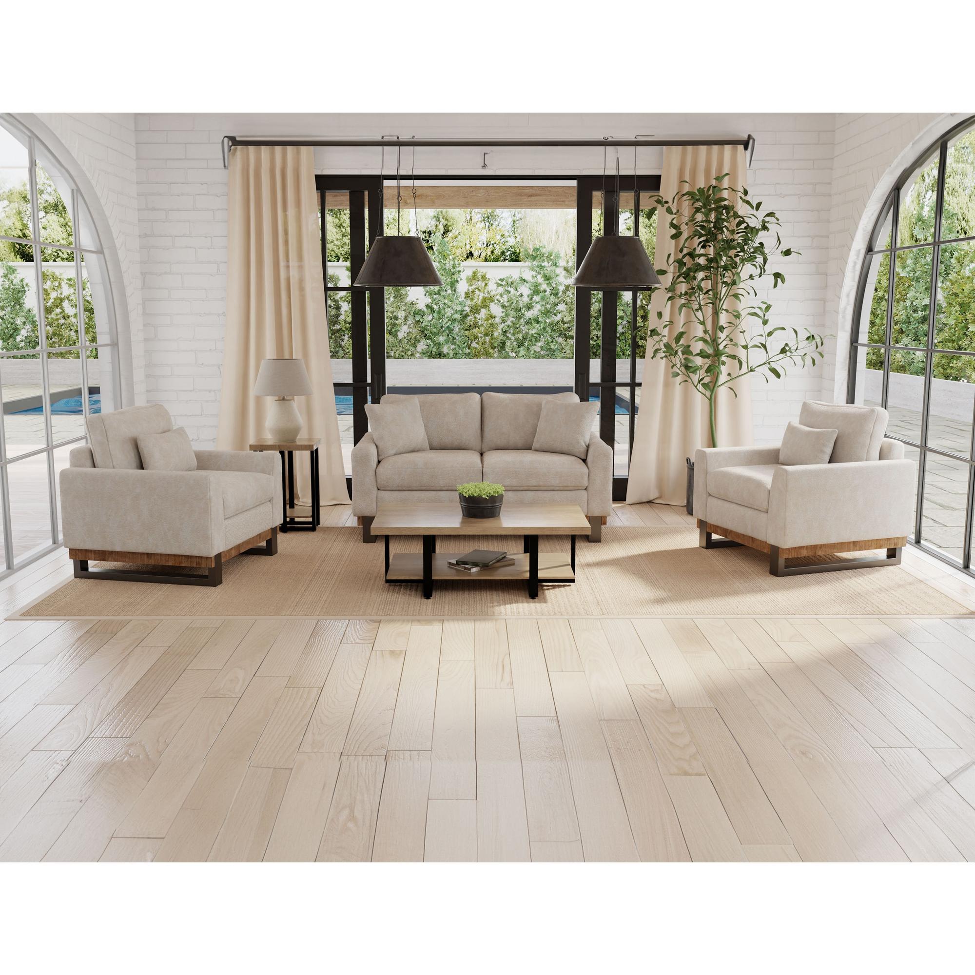 Mita Metal & Wood Base Sofa 2 Mita Metal & Wood Base Sofa - Image 2