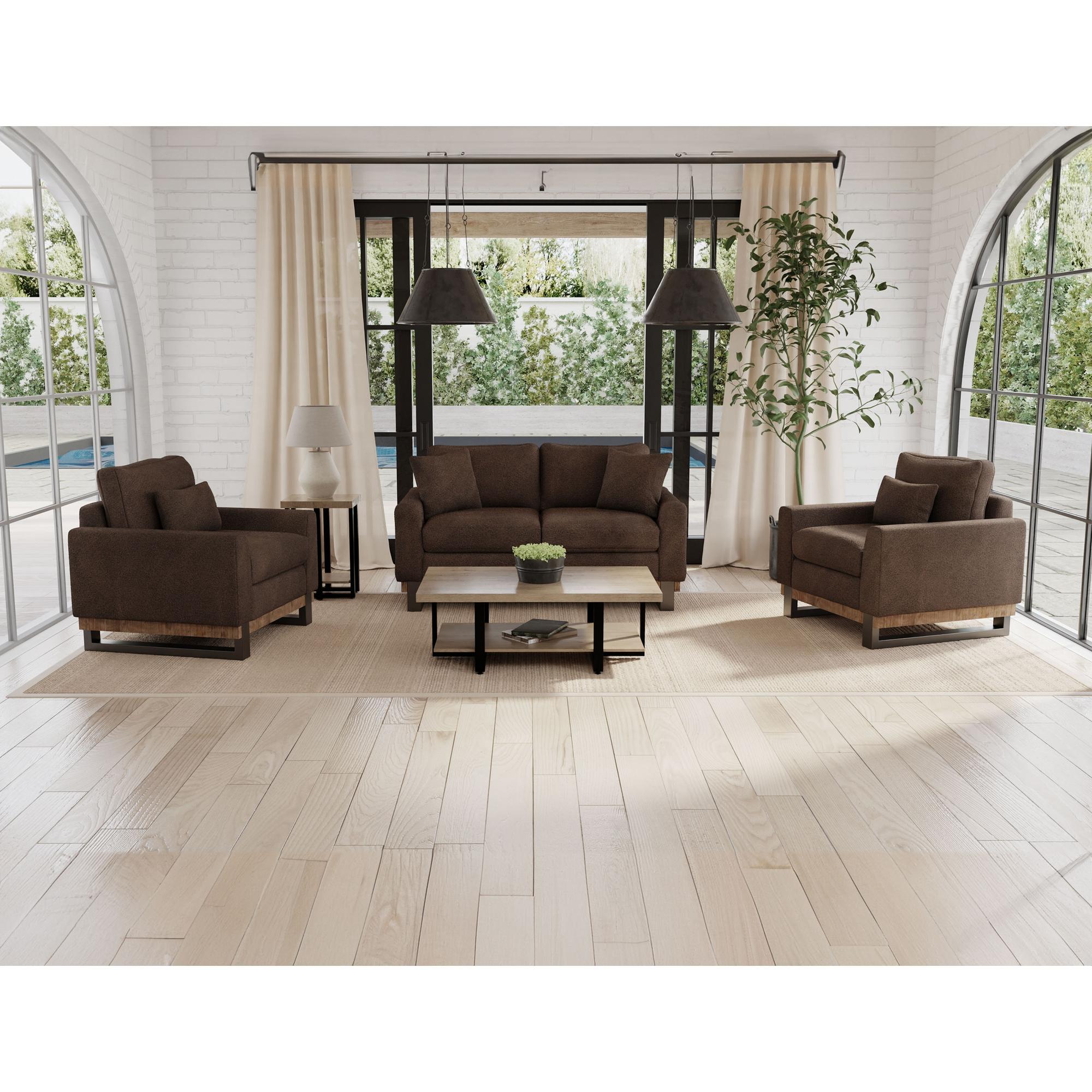 Mita Metal & Wood Base Sofa 4 Mita Metal & Wood Base Sofa - Image 4