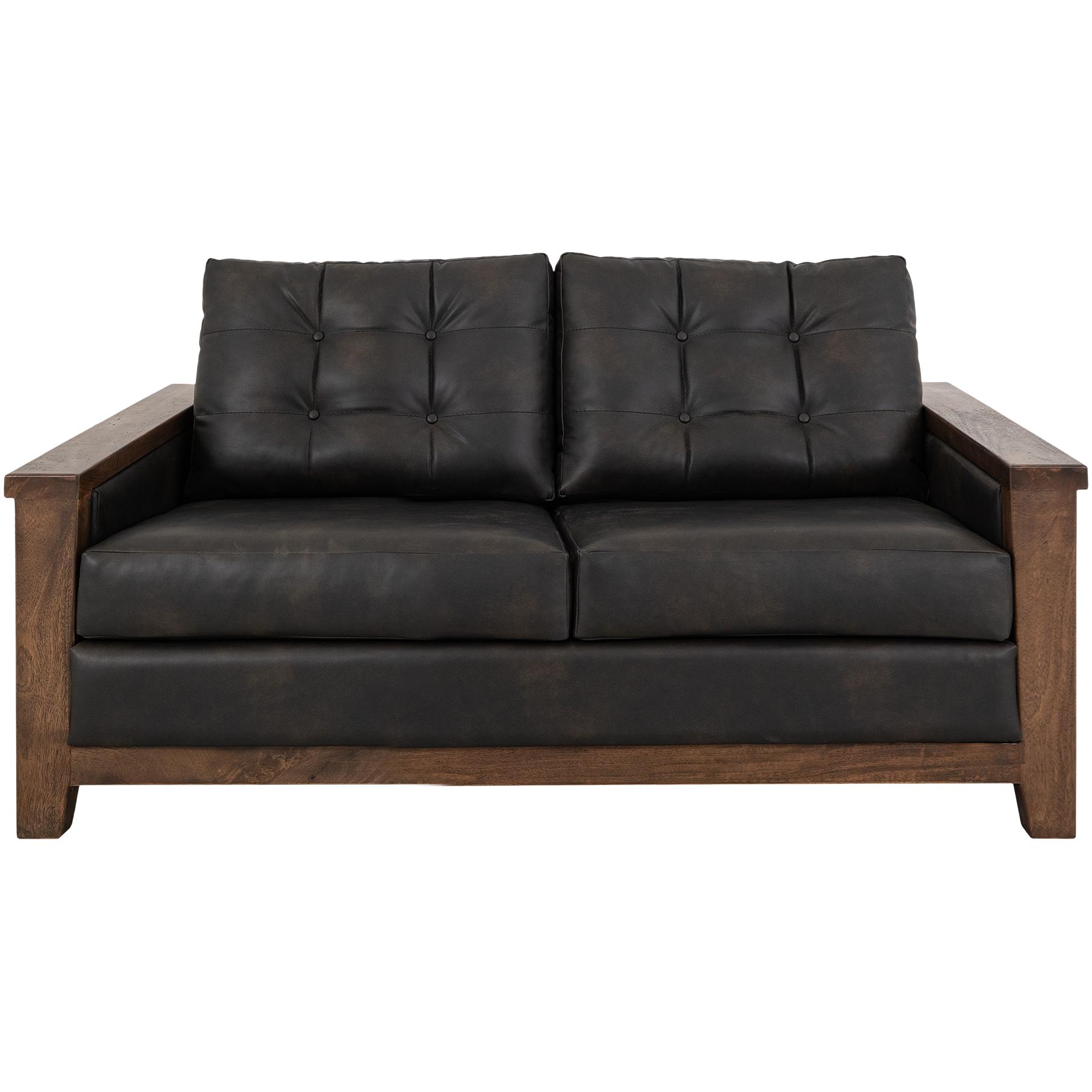 Walnut Wooden Frame Upholstered Loveseat 2 Walnut Wooden Frame Upholstered Loveseat - Image 2