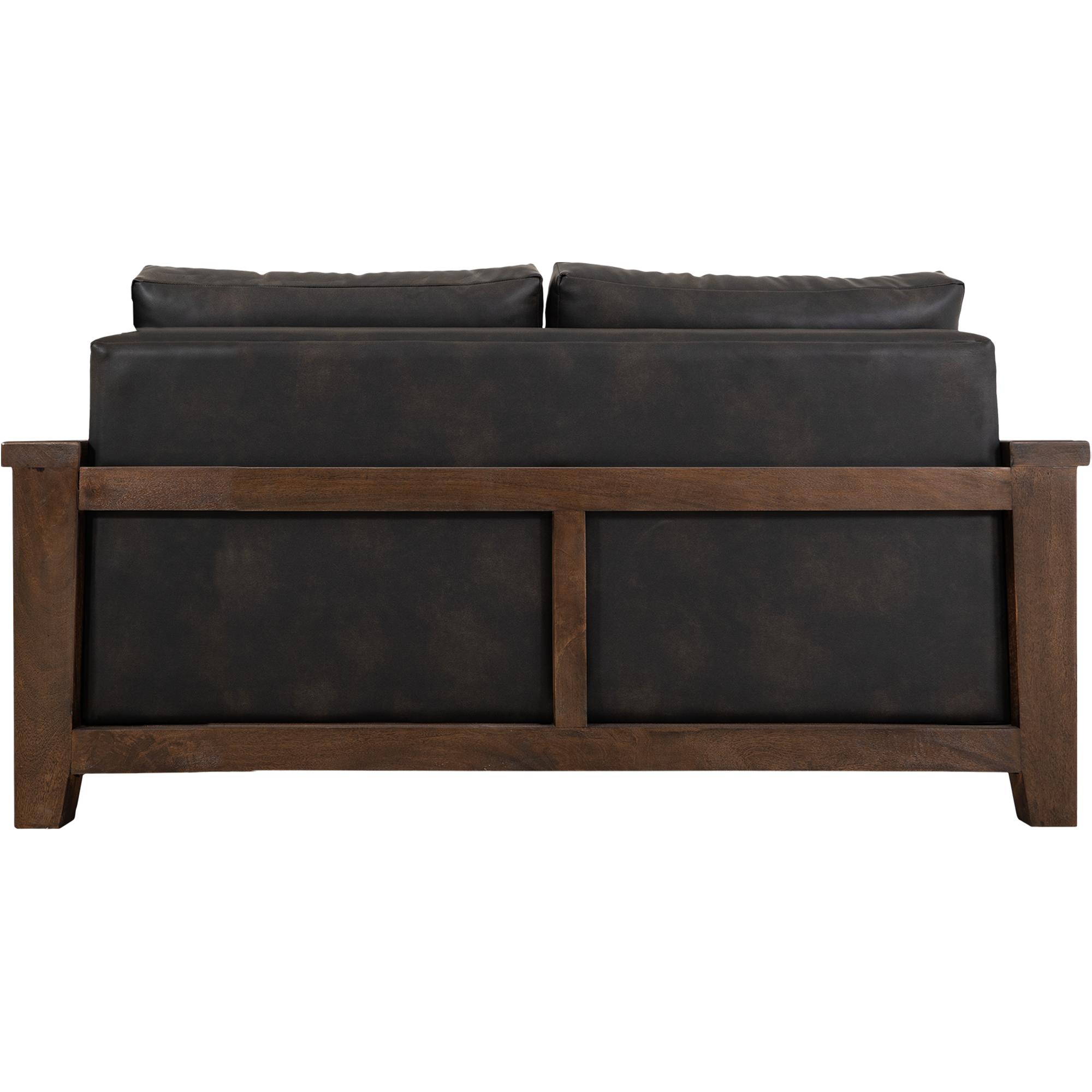 Walnut Wooden Frame Upholstered Loveseat 4 Walnut Wooden Frame Upholstered Loveseat - Image 4