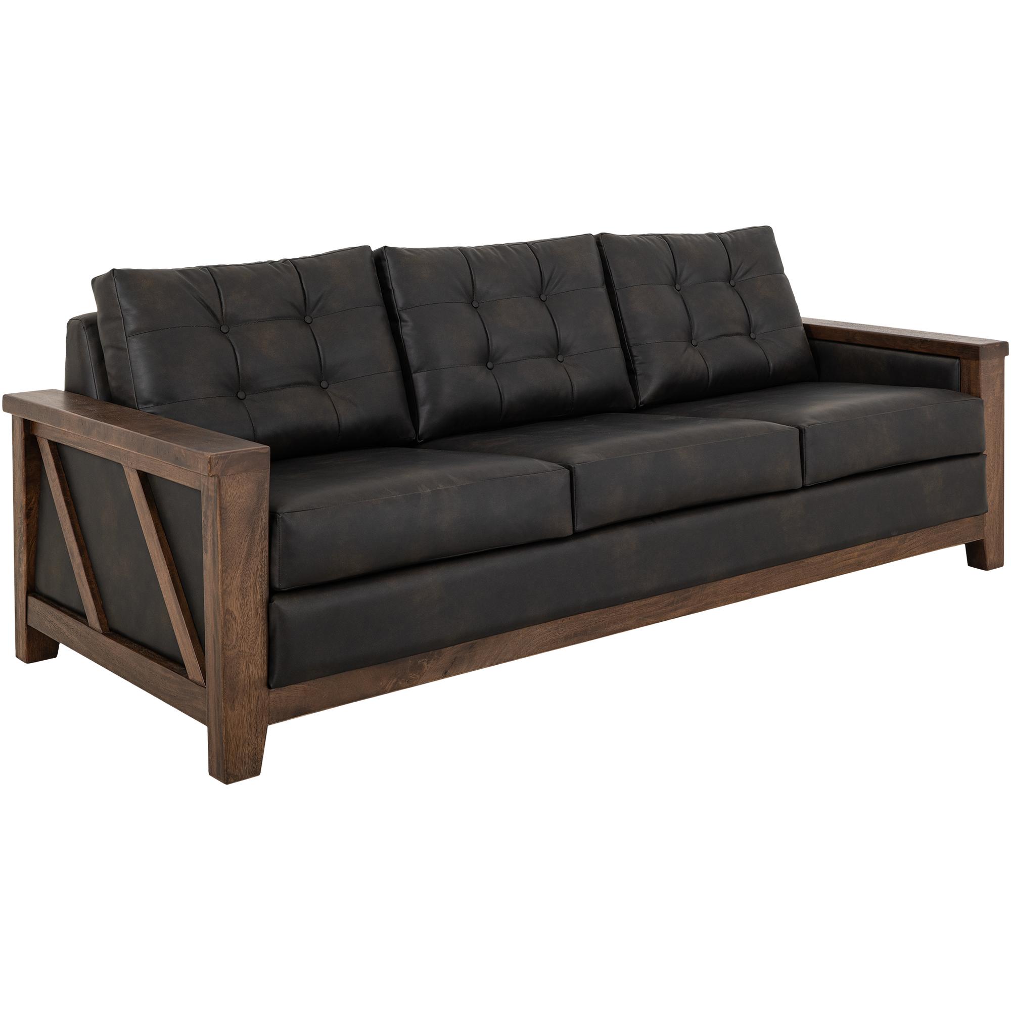 Walnut Wooden Frame Upholstered Sofa 1 Walnut Wooden Frame Upholstered Sofa