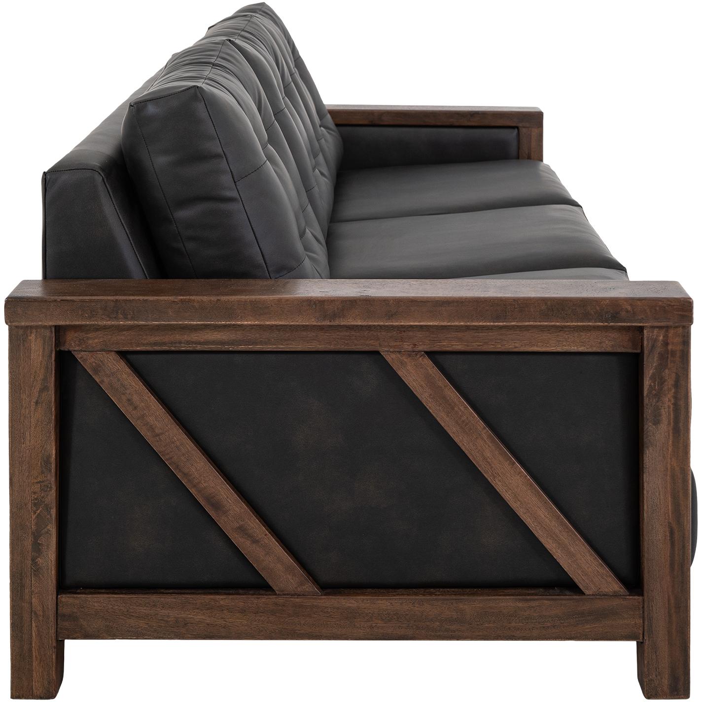 Walnut Wooden Frame Upholstered Sofa 3 Walnut Wooden Frame Upholstered Sofa - Image 3